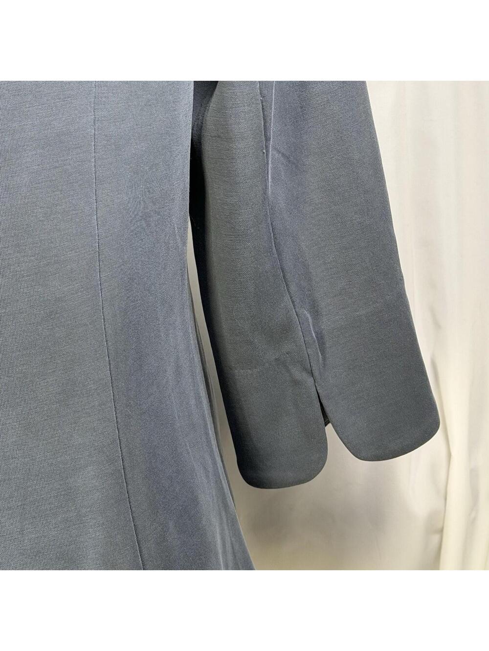 Skies Are Blue Open Blazer Jacket  3/4 Sleeve Floral Lined Blue Gray Large - Picture 6 of 9